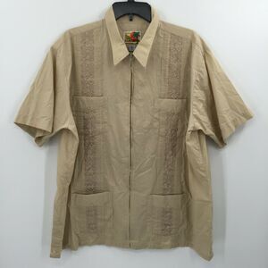 Guayabera Men's Cuban Shirt Short Sleeve X-Large